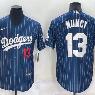 Men's Los Angeles Dodgers #13 Max Muncy Navy Cool Base Stitched Baseball JerseyS