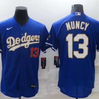 Men's Los Angeles Dodgers #13 Max Muncy Royal Blue Championship Flex Base Sttiched MLB Jersey