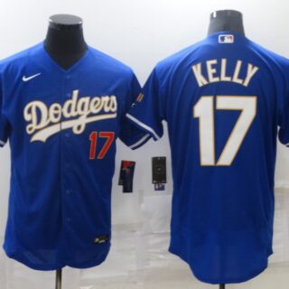 Men's Los Angeles Dodgers #17 Joe Kelly Royal Blue Championship Flex Base Sttiched MLB Jersey