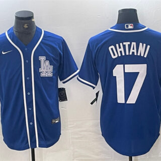 Men's Los Angeles Dodgers #17 Shohei Ohtani Blue Cool Base Stitched Baseball Jersey