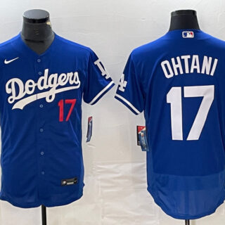 Men's Los Angeles Dodgers #17 Shohei Ohtani Blue Flex Base Stitched Baseball JerseyS