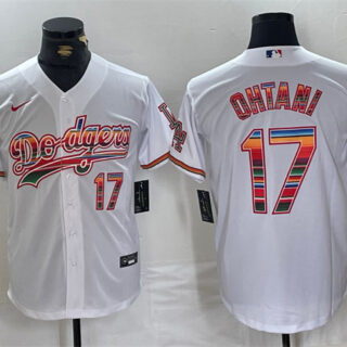 Men's Los Angeles Dodgers #17 Shohei Ohtani White Mexico Cool Base Stitched Baseball Jersey