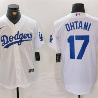 Men's Los Angeles Dodgers #17 Shohei Ohtani White Stitched Baseball Jersey