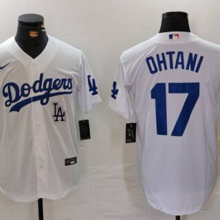 Men's Los Angeles Dodgers #17 Shohei Ohtani White Stitched Baseball Jersey