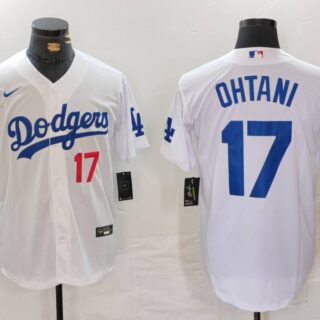 Men's Los Angeles Dodgers #17 Shohei Ohtani White Stitched Baseball Jersey