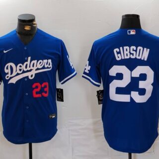Men's Los Angeles Dodgers #23 Kirk Gibson Blue Cool Base Stitched Baseball Jerseys