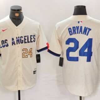Men's Los Angeles Dodgers #24 Kobe Bryant Cream Stitched Baseball Jerseys
