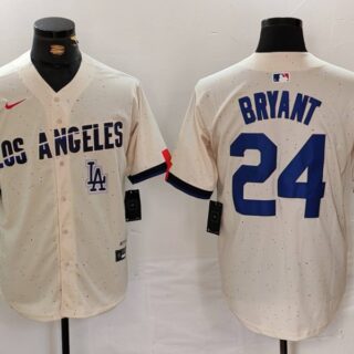 Men's Los Angeles Dodgers #24 Kobe Bryant Cream Stitched Baseball Jerseys