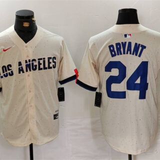 Men's Los Angeles Dodgers #24 Kobe Bryant Cream Stitched Baseball Jersey