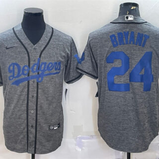 Men's Los Angeles Dodgers #24 Kobe Bryant Grey Cool Base Stitched Jersey