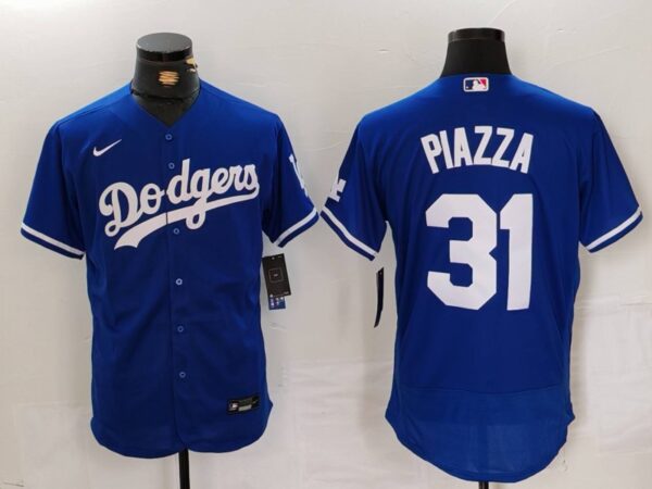 Men's Los Angeles Dodgers #31 Mike Piazza Blue Flex Base Stitched Baseball Jerseys
