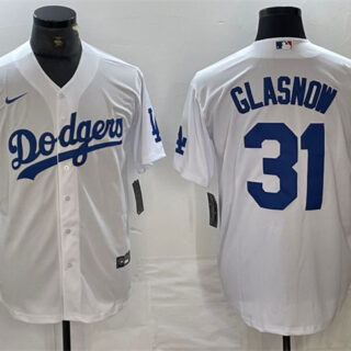 Men's Los Angeles Dodgers #31 Tyler Glasnow White Cool Base Stitched Baseball Jersey