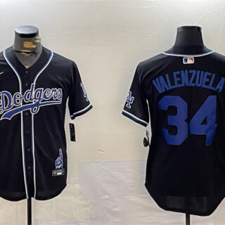 Men's Los Angeles Dodgers #34 Toro Valenzuela Black 2024 World Series Champions Limited Stitched Baseball Jersey