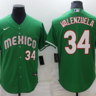 Men's Los Angeles Dodgers #34 Toro Valenzuela Green Mexico Stitched Baseball Jersey