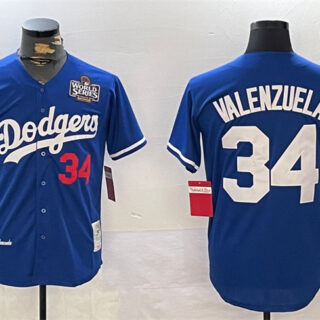Men's Los Angeles Dodgers #34 Toro Valenzuela Royal 2024 World Series 1981 Cooperstown Stitched Baseball Jersey