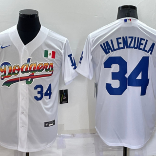 Men's Los Angeles Dodgers #34 Toro Valenzuela White Cool Base Stitched Baseball Jerseys