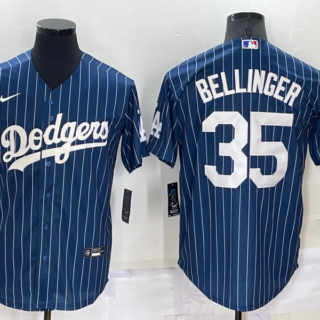 Men's Los Angeles Dodgers #35 Cody Bellinger Navy Cool Base Stitched Baseball Jersey