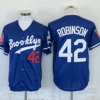 Men's Los Angeles Dodgers #42 Jackie Robinson Blue Stitched Baseball Jersey