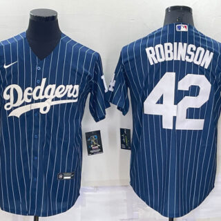 Men's Los Angeles Dodgers #42 Jackie Robinson Navy Cool Base Stitched Jersey