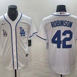 Men's Los Angeles Dodgers #42 Jackie Robinson White Cool Base Stitched Baseball Jersey