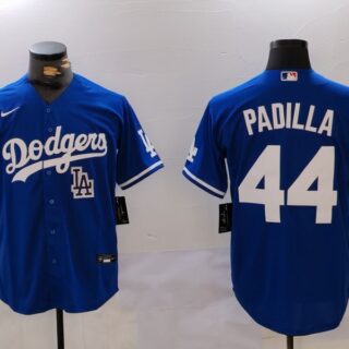 Men's Los Angeles Dodgers #44 Vicente Padilla Blue Cool Base Stitched Baseball Jerseys