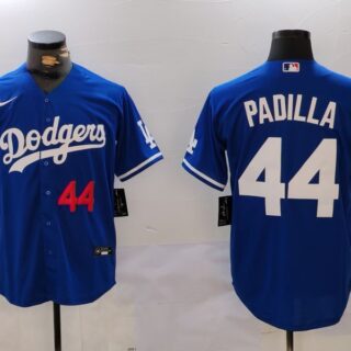 Men's Los Angeles Dodgers #44 Vicente Padilla Blue Cool Base Stitched Baseball Jerseys