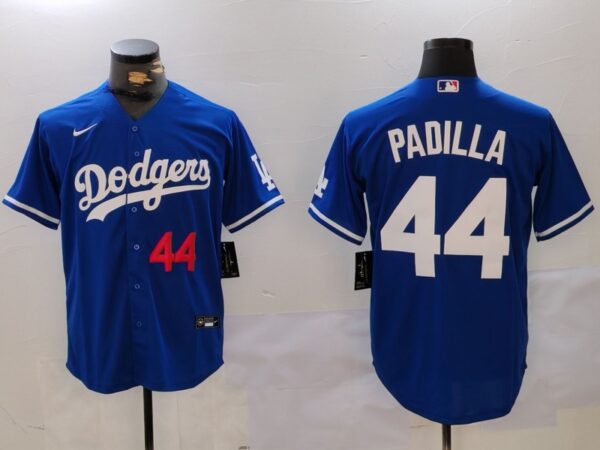 Men's Los Angeles Dodgers #44 Vicente Padilla Blue Cool Base Stitched Baseball Jerseys