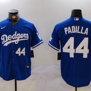 Men's Los Angeles Dodgers #44 Vicente Padilla Blue Cool Base Stitched Baseball Jerseys
