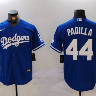 Men's Los Angeles Dodgers #44 Vicente Padilla Blue Cool Base Stitched Baseball Jersey