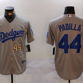 Men's Los Angeles Dodgers #44 Vicente Padilla Grey Cool Base Stitched Baseball Jerseys