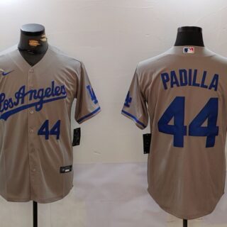 Men's Los Angeles Dodgers #44 Vicente Padilla Grey Cool Base Stitched Baseball Jerseys