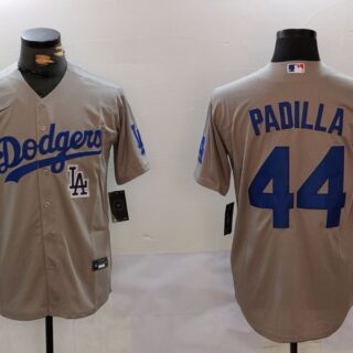 Men's Los Angeles Dodgers #44 Vicente Padilla Grey Cool Base Stitched Baseball Jerseys