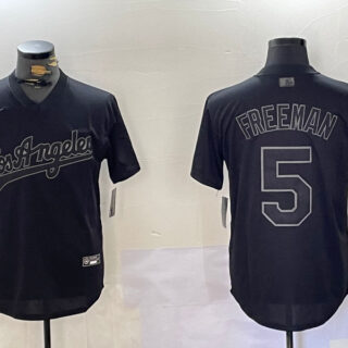 Men's Los Angeles Dodgers #5 Black Cool Base Stitched Baseball Jersey