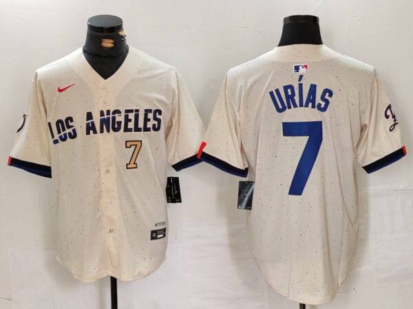Men's Los Angeles Dodgers #7 Julio Urías Cream Stitched Baseball Jerseys