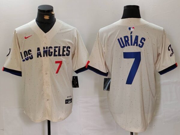 Men's Los Angeles Dodgers #7 Julio Urías Cream Stitched Baseball Jerseys