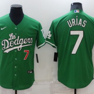Men's Los Angeles Dodgers #7 Julio Urias Green Stitched Baseball Jersey