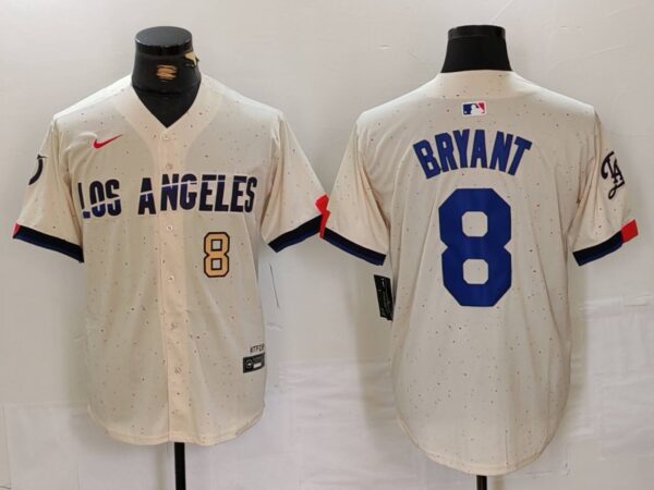 Men's Los Angeles Dodgers #8 Kike Hernandez Cream Stitched Baseball Jerseys
