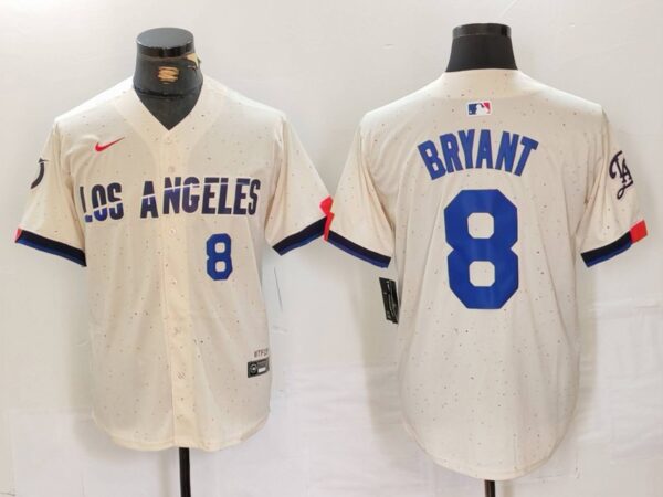 Men's Los Angeles Dodgers #8 Kike Hernandez Cream Stitched Baseball Jerseys