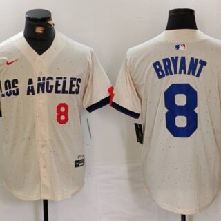 Men's Los Angeles Dodgers #8 Kike Hernandez Cream Stitched Baseball Jerseys