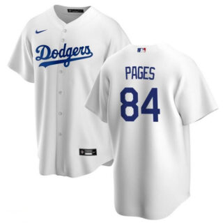 Men's Los Angeles Dodgers #84 Andy Pages White Cool Base Stitched Baseball Jersey