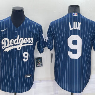 Men's Los Angeles Dodgers #9 Gavin Lux Navy Cool Base Stitched Jerseys