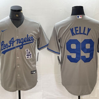 Men's Los Angeles Dodgers #99 Joe Kelly Grey Stitched Jersey(Run Small)