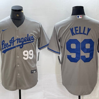 Men's Los Angeles Dodgers #99 Joe Kelly Grey Stitched Jersey(Run Small)2