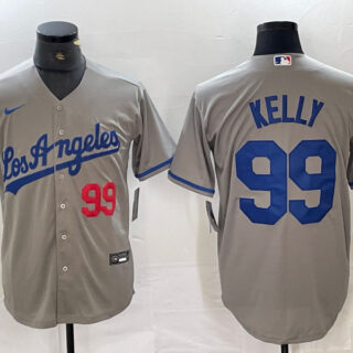 Men's Los Angeles Dodgers #99 Joe Kelly Grey Stitched Jersey(Run Small)5