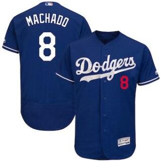 Men's Los Angeles Dodgers 8 Manny Machado Blue Flexbase Jersey