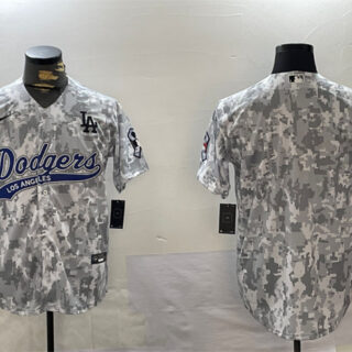 Men's Los Angeles Dodgers Blank 2024 Arctic Camo Stitched Baseball Jersey