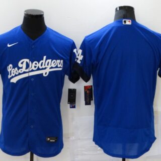 Men's Los Angeles Dodgers Blank Blue 2021 City Connect Flex Base Stitched Jersey