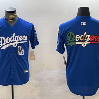Men's Los Angeles Dodgers Blank Blue 2024 World Series With No. 34 Patch Home Limited Stitched Baseball Jersey(Run Small)