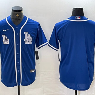 Men's Los Angeles Dodgers Blank Blue Cool Base Stitched Baseball Jersey