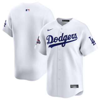 Men's Los Angeles Dodgers Blank White 2024 World Series Home Limited Stitched Baseball Jersey